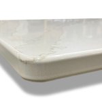 Modern kitchen countertops with quartz slab and rounded edge profile